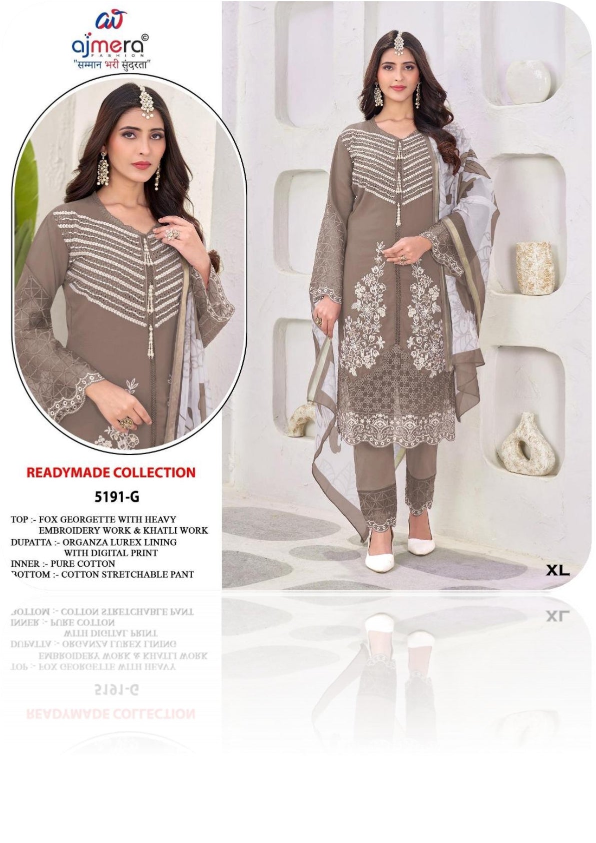 Designer Georgette Stitched Suit | FID-5191