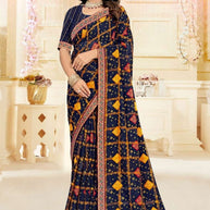 Stylish Printed Saree with Blouse Piece for Traditional Celebrations  | CAS-MAHARANI