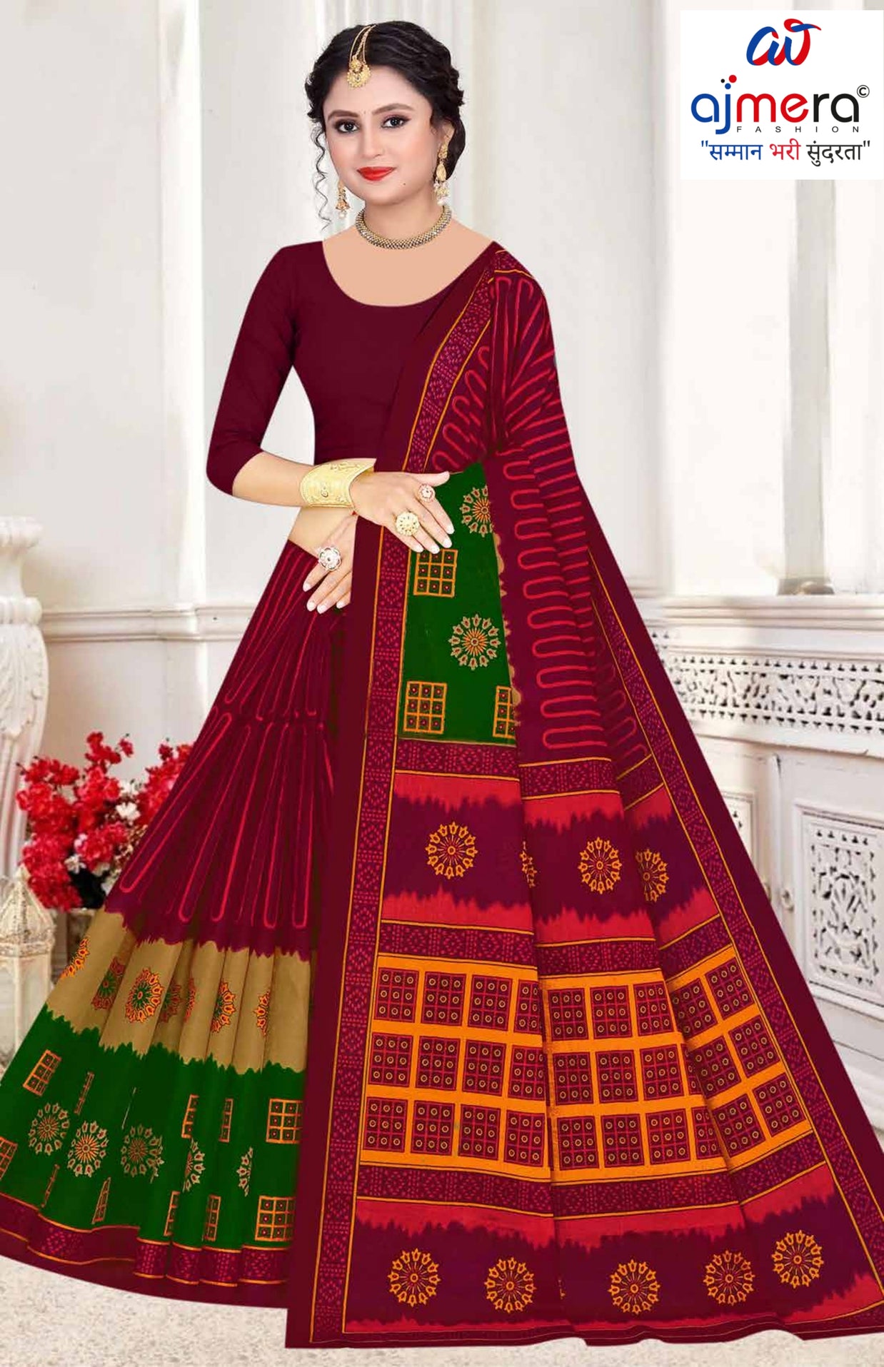 Fancy Cotton Saree with Without Blouse for Premium Ethnic and Traditional Wear | DS-5G