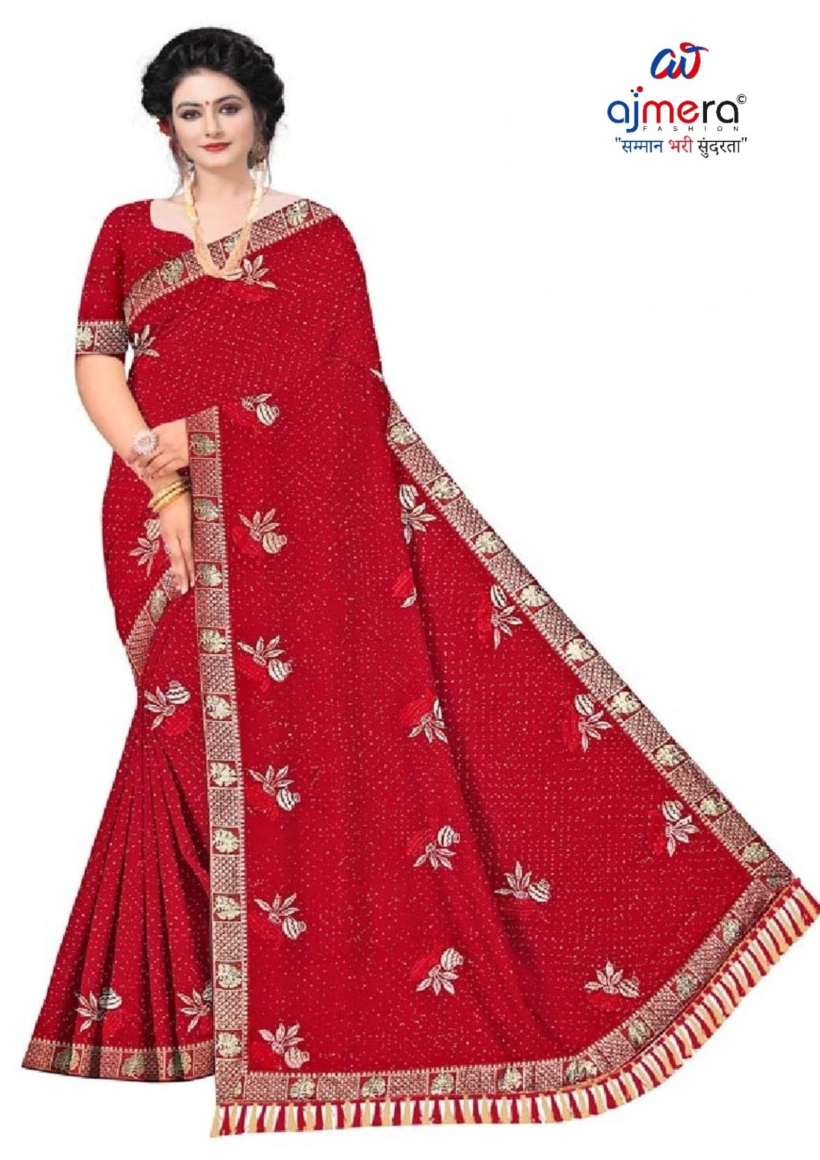Fandy Dyed Matching Saree with Blouse Piece for Premium Ethnic and Traditional Wear | VKM-MATUKI