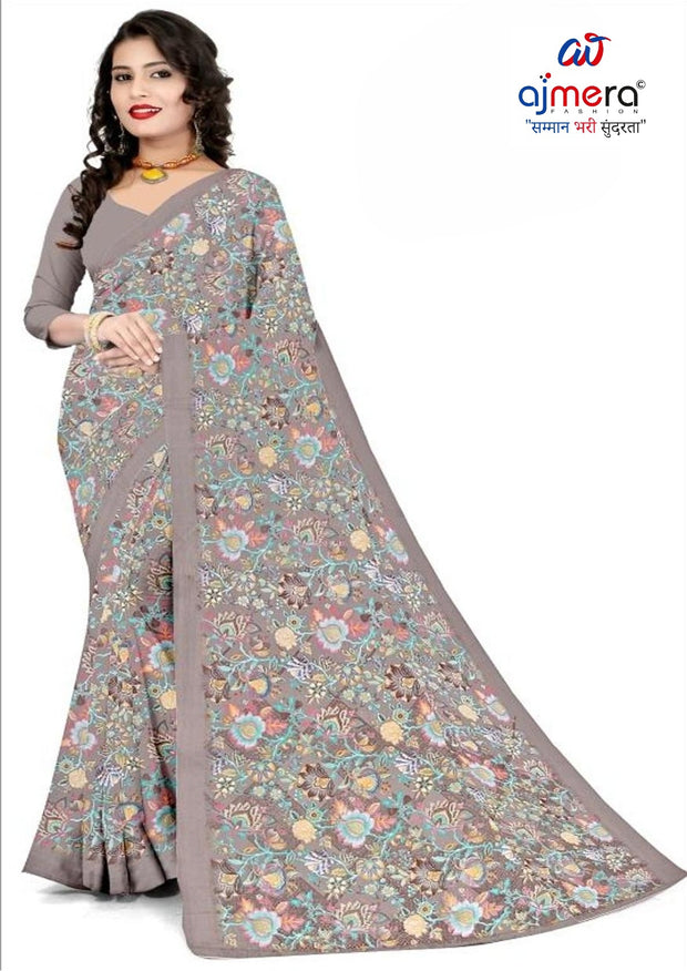 Heavy Reniyal Print Loose Saree without Blouse for Premium Ethnic and Traditional Wear | CAS-PREMIUM