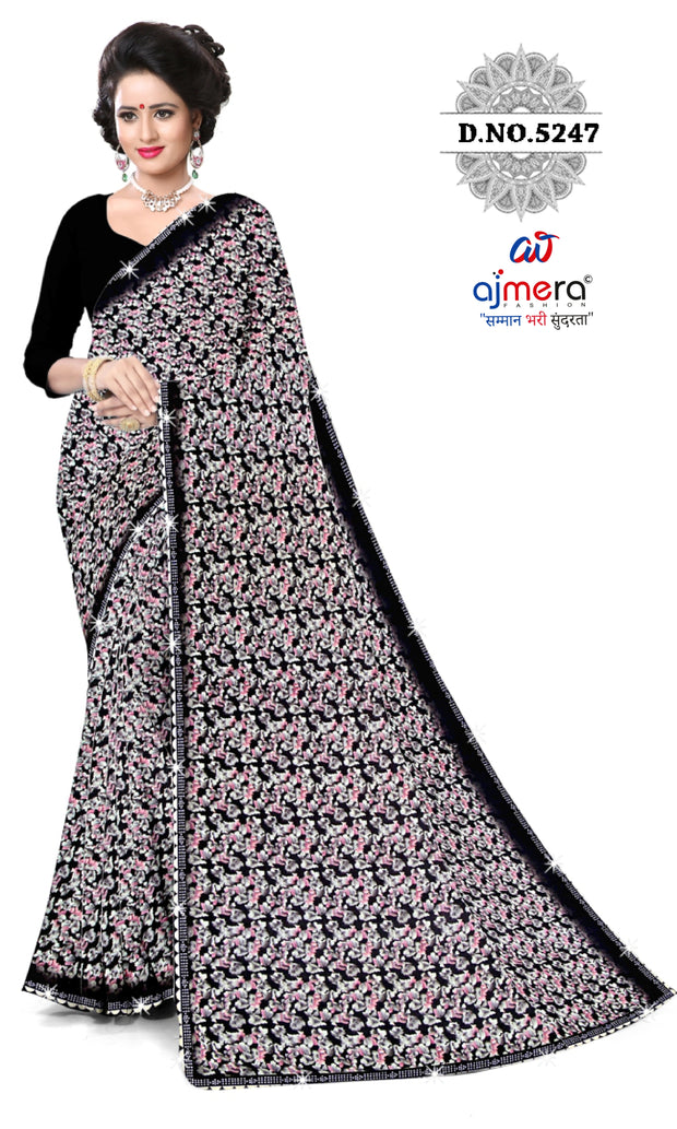 Weightless Print Loose Saree with Blouse for Premium Ethnic and Traditional Wear | CAS-DELHI SWEET