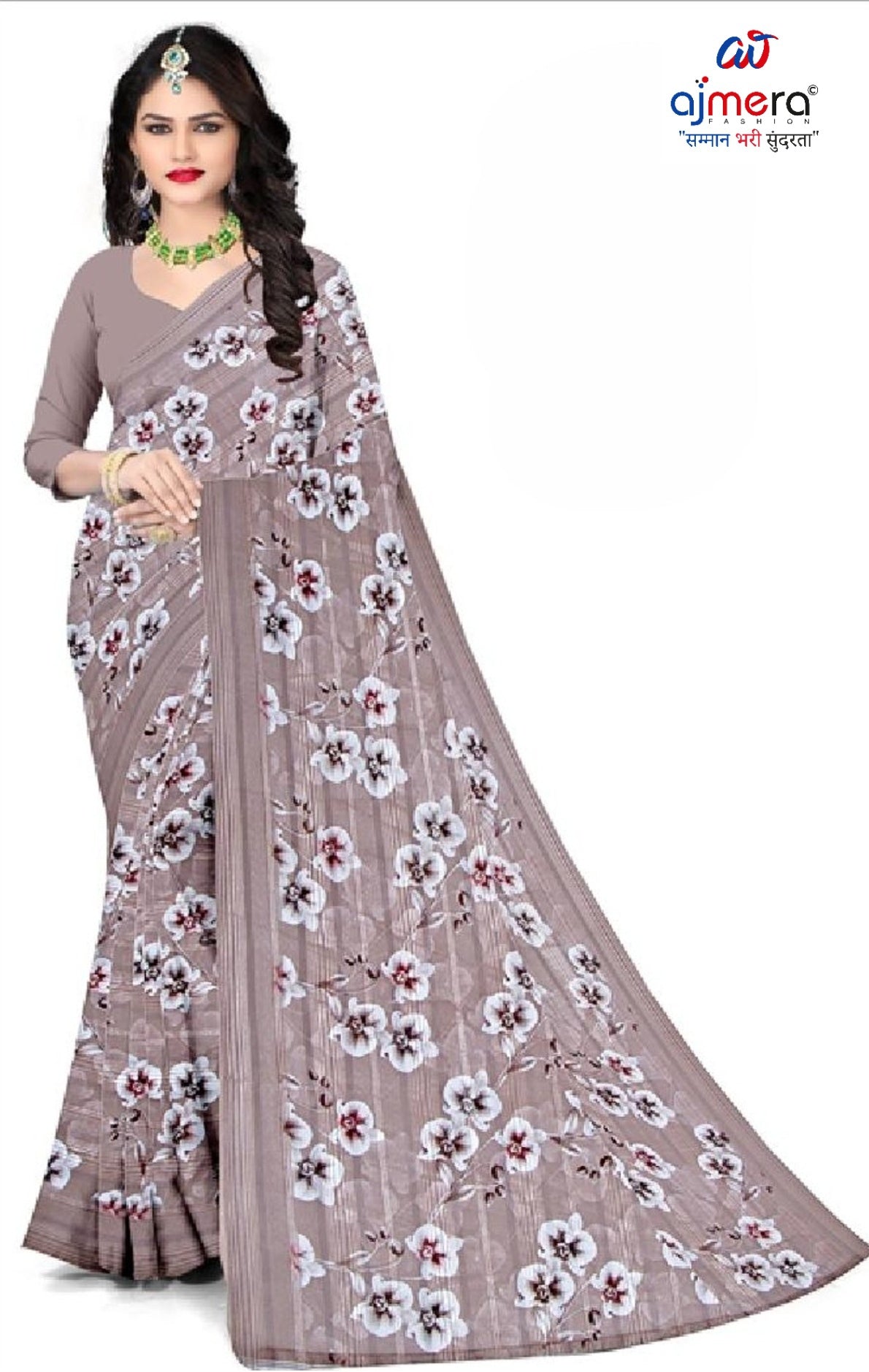 Classic Printed Saree without Blouse for Timeless Traditional Style | CAS-SMART SILK