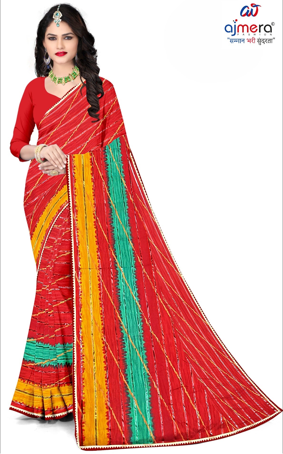 Premium Printed Saree with Matching Blouse Piece for Ethnic Elegance  | CAS-ANOKHEE