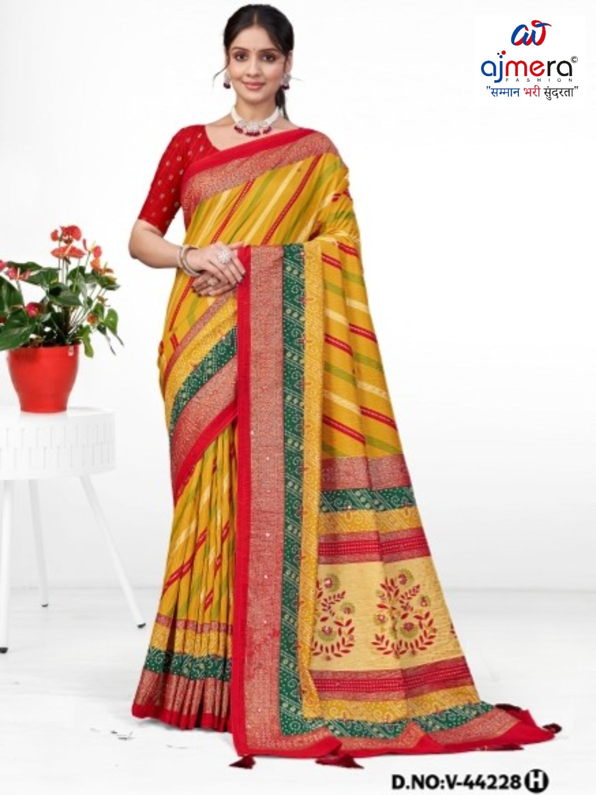 Stylish Printed Saree with Blouse Piece for Traditional Celebrations  | VER-BANJARAN-44228