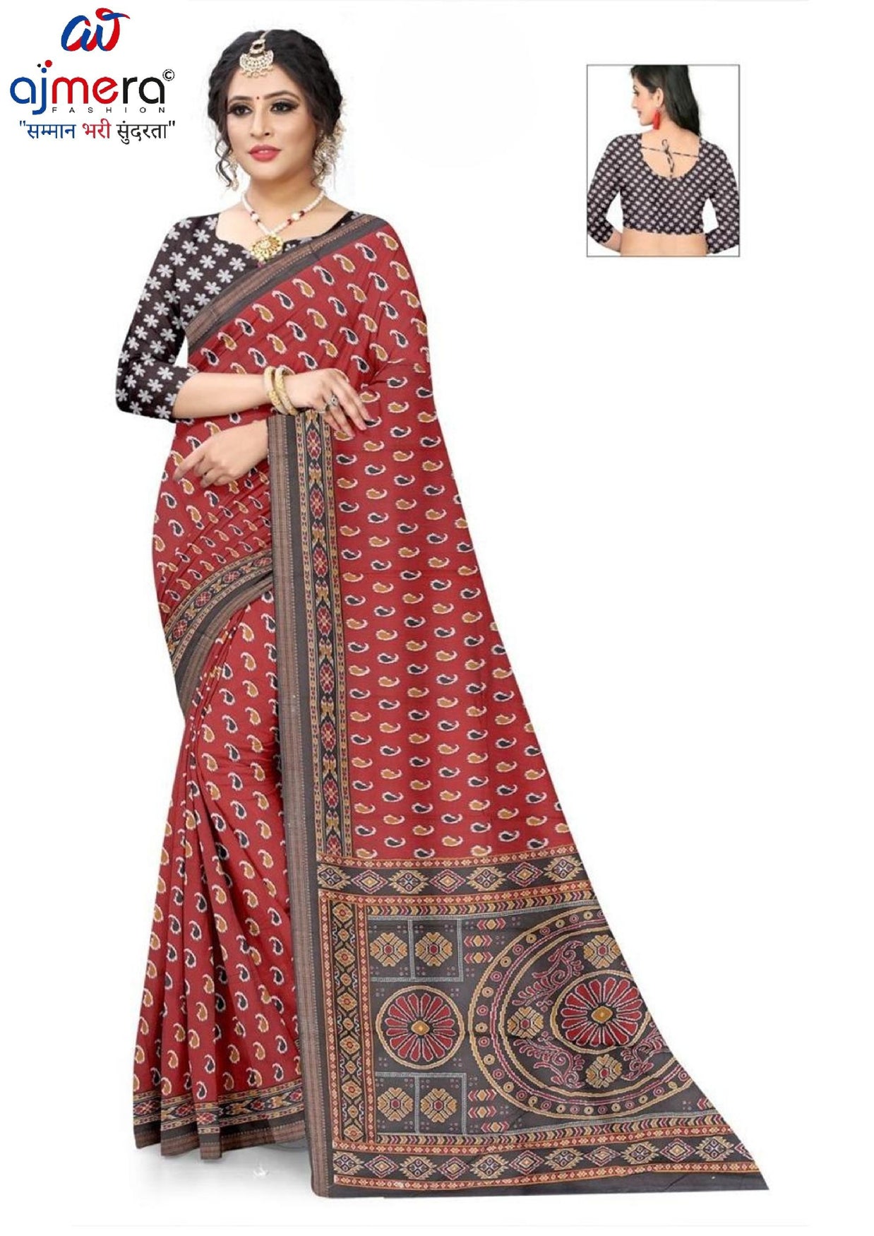 Daily Wear Cotton Saree with Blouse Piece for Premium Ethnic and Traditional Wear | ANT-MUSKAN PURE SILK