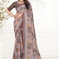Chic Printed Saree with Blouse Piece for Sophisticated Ethnic Style  | TTS-EKNOOR