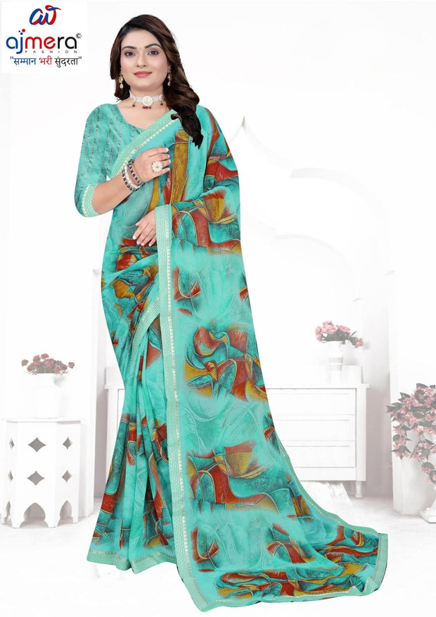 Chiffon Print Loose Saree with Blouse for Premium Ethnic and Traditional Wear | TTS-VISHWA