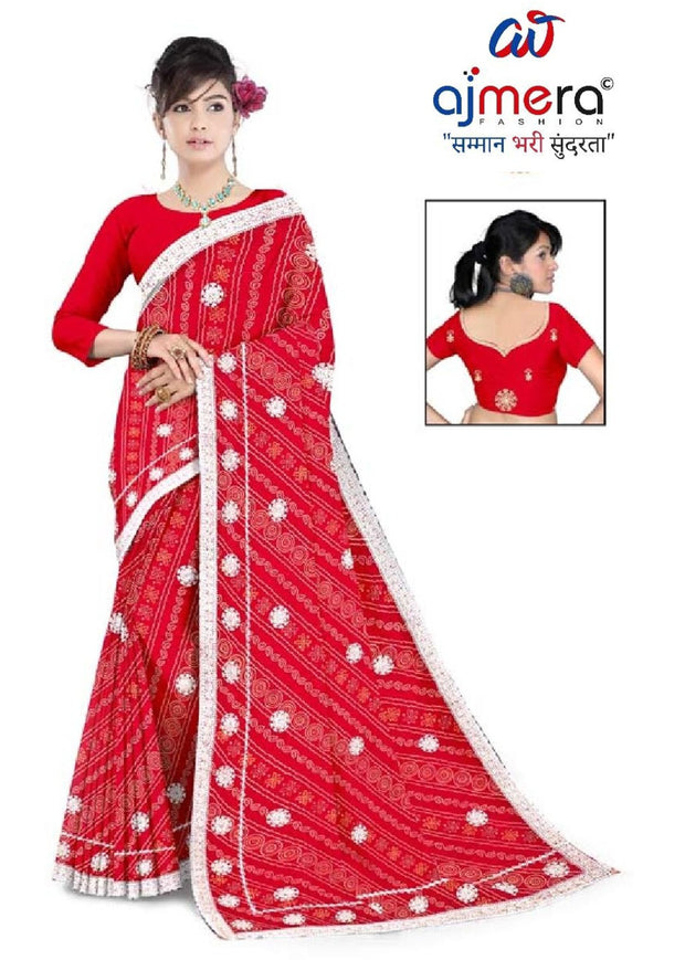 Trendy Printed Saree with Blouse Piece for Women’s Ethnic Wardrobe  | TD-ANARKALI