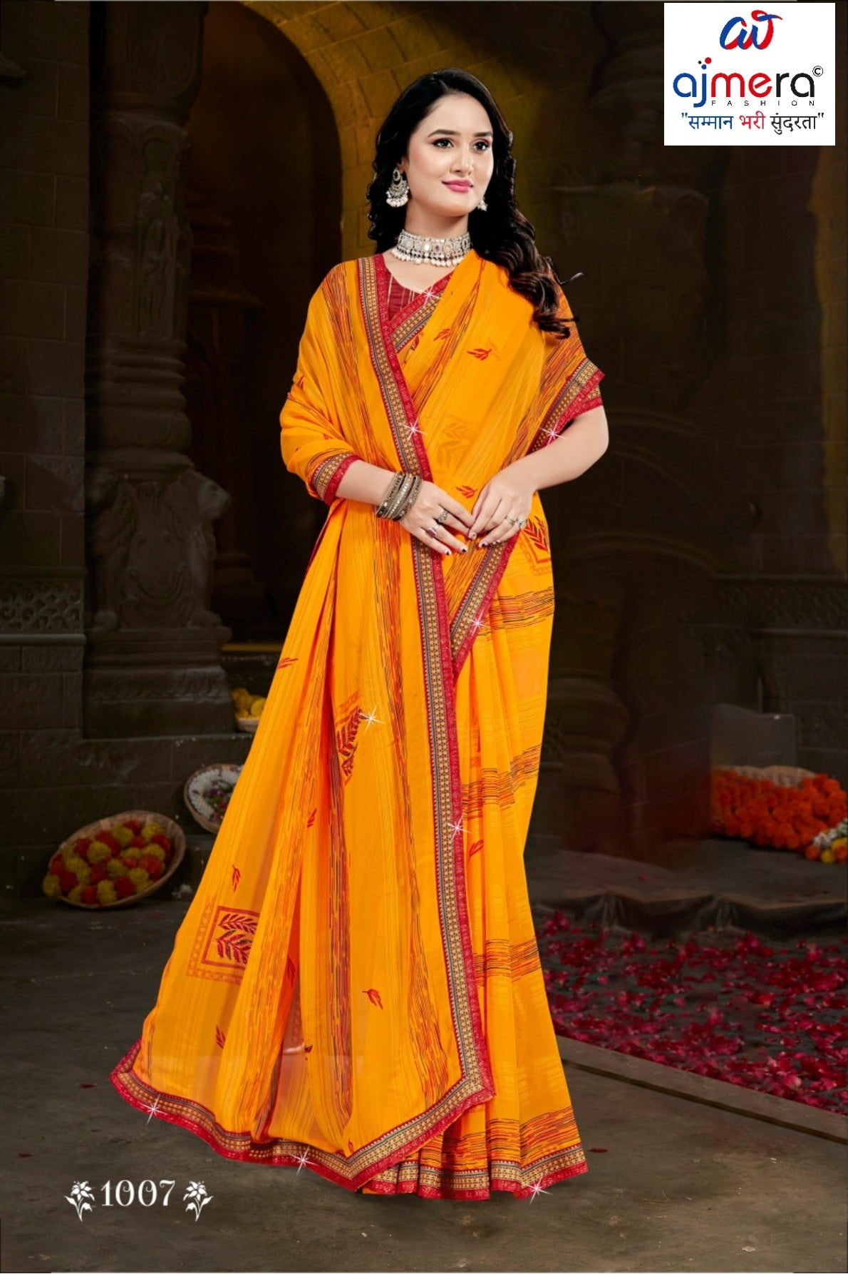 Premium Printed Saree with Matching Blouse Piece for Ethnic Elegance  | CAS-PALKI