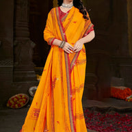 Premium Printed Saree with Matching Blouse Piece for Ethnic Elegance  | CAS-PALKI