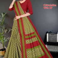 Premium Cotton Saree with Blouse Piece for Premium Ethnic and Traditional Wear | TLS-CHITRALEKHA WITH BP