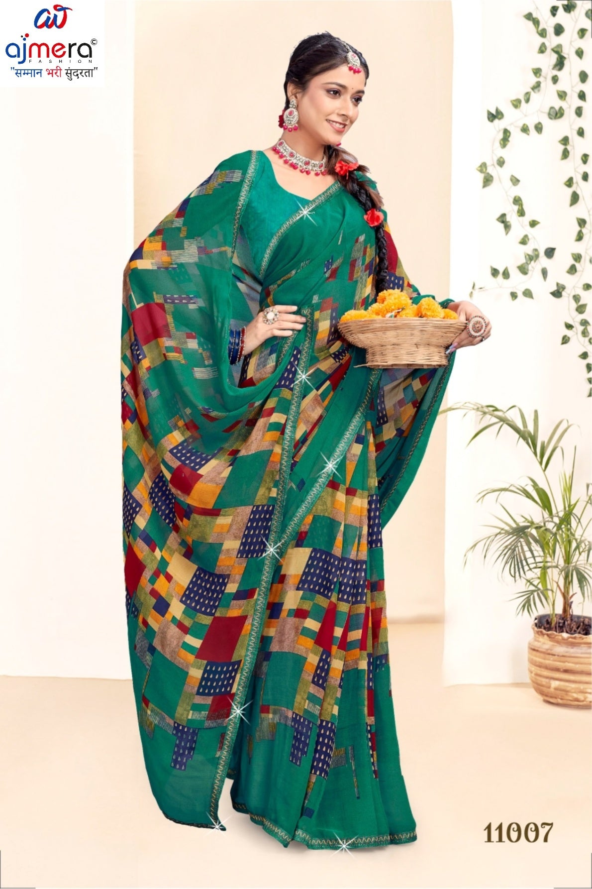 Stylish Printed Saree without Blouse for Traditional Celebrations  | CAS-KRANTI
