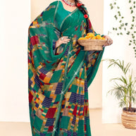 Stylish Printed Saree without Blouse for Traditional Celebrations  | CAS-KRANTI