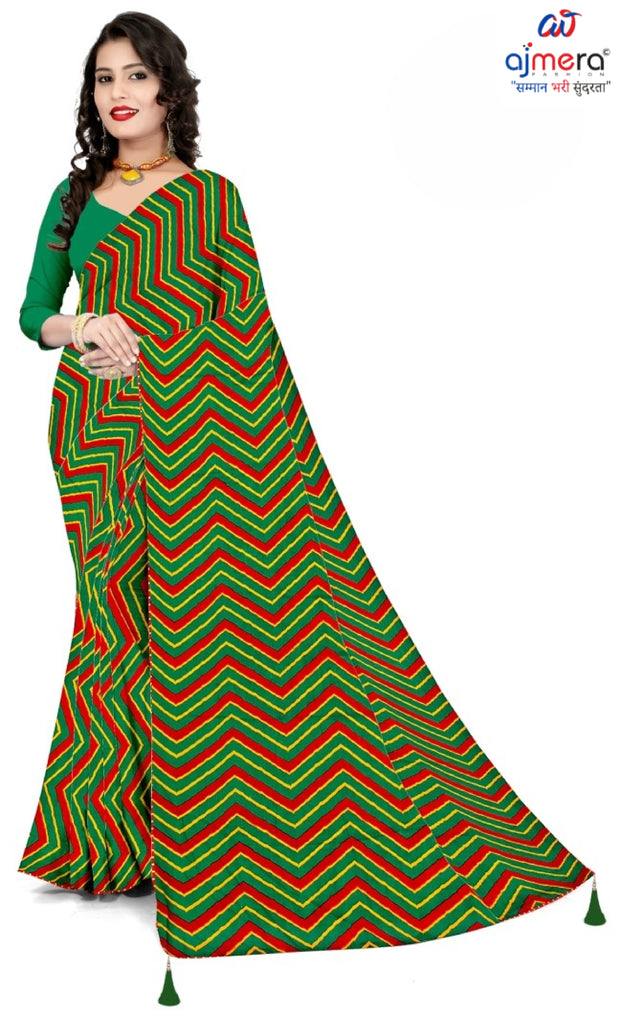Zomato Print Loose Saree with Blouse for Premium Ethnic and Traditional Wear | CAS-SAWARIYA