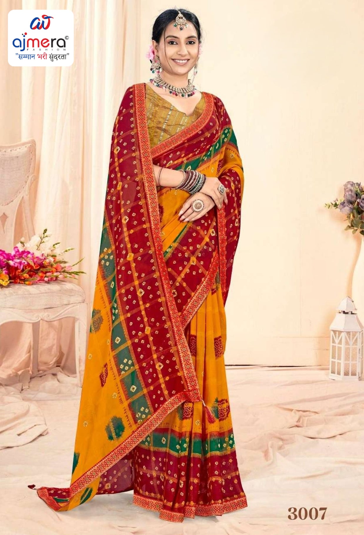 Stylish Printed Saree with Blouse Piece for Traditional Celebrations  | CAS-MAHARANI