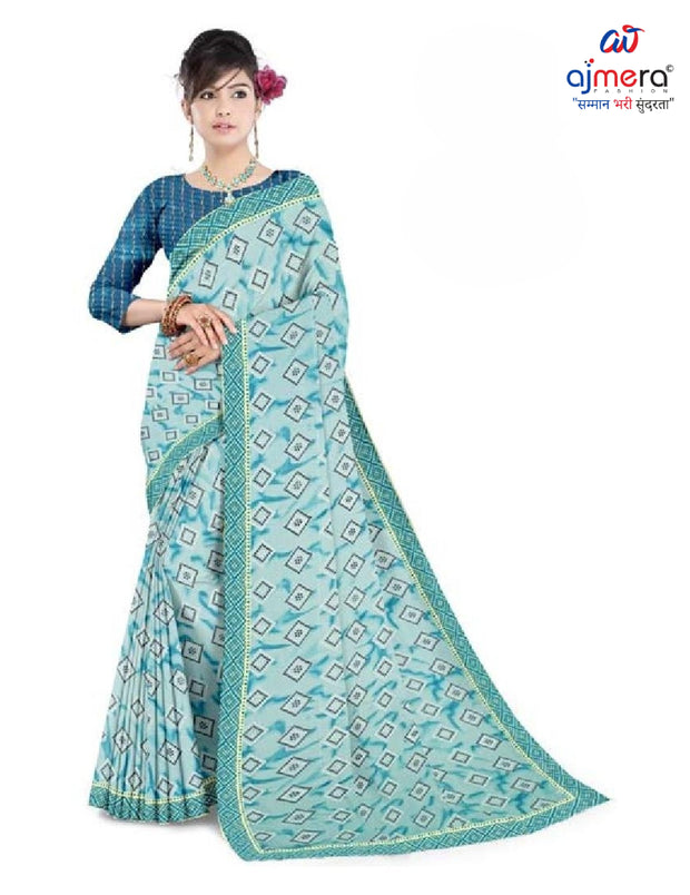 Zomato Print Loose Saree with Blouse for Premium Ethnic and Traditional Wear | CAS-INK POINT