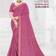 Trendy Printed Saree with Blouse Piece for Women’s Ethnic Wardrobe | GLC-KANCHI SILK
