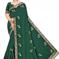 Fandy Dyed Matching Saree with Blouse Piece for Premium Ethnic and Traditional Wear | VKM-MATUKI