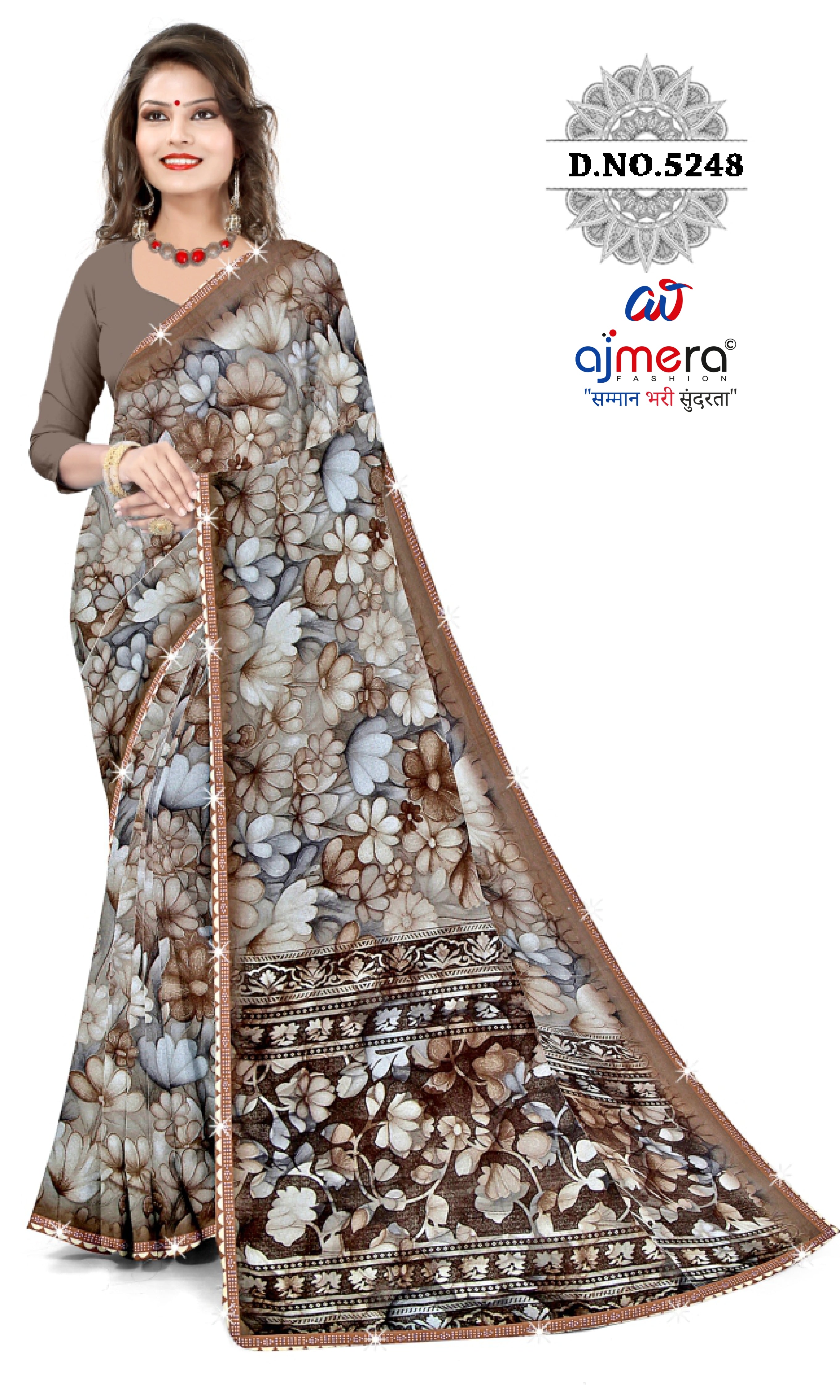 Weightless Print Loose Saree with Blouse for Premium Ethnic and Traditional Wear | CAS-DELHI SWEET