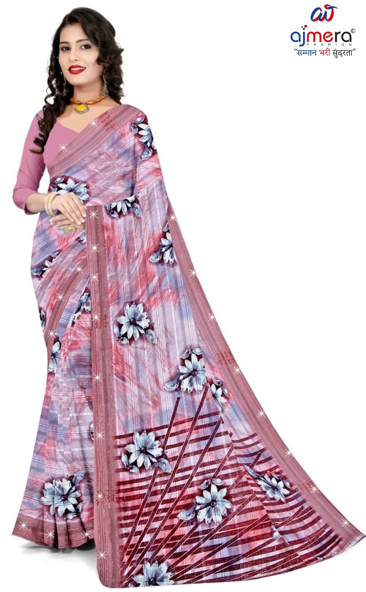 Designer Printed Saree with Blouse Piece for Special Occasions  | CAS-AMRUT DHARA