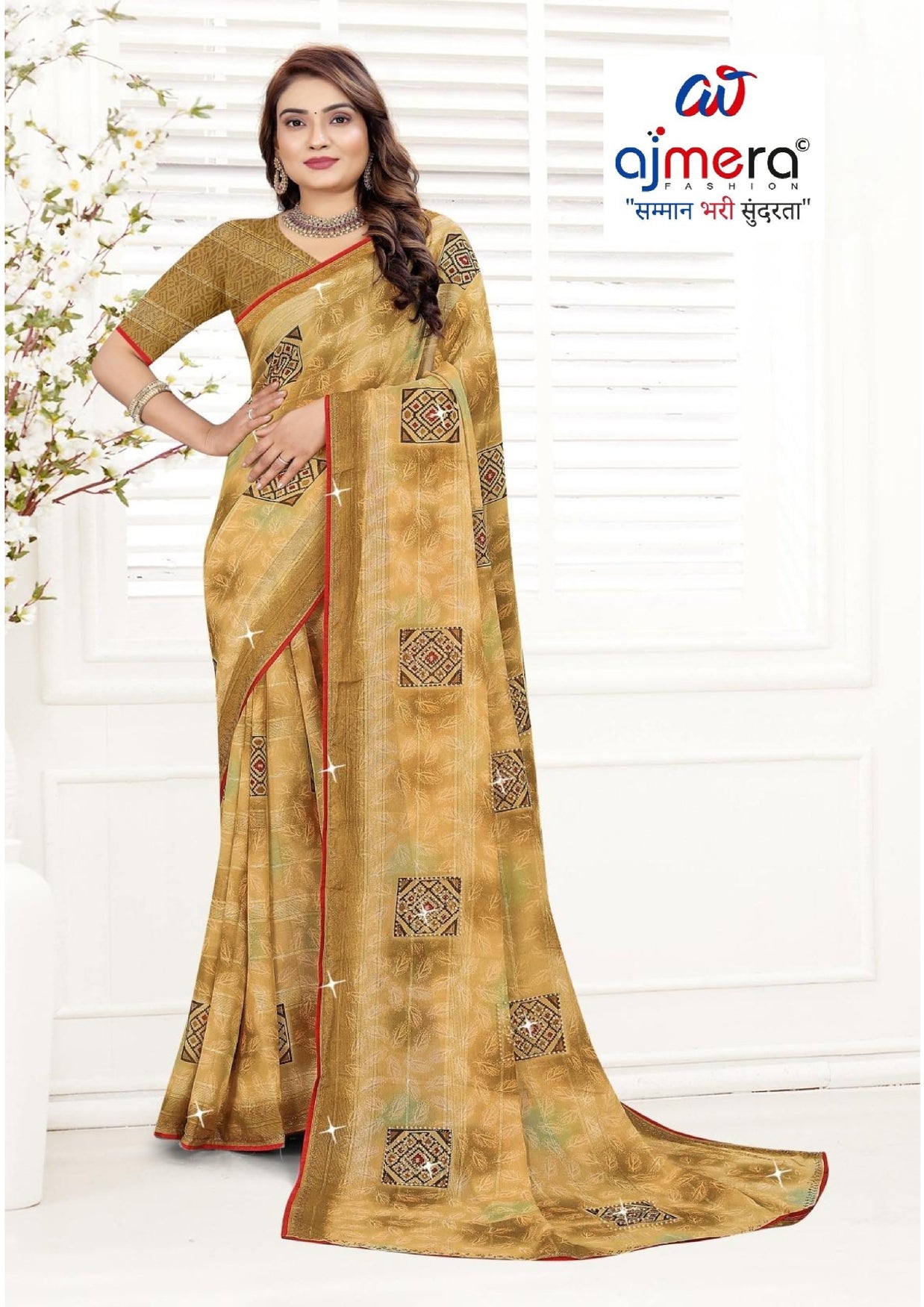 Chic Printed Saree with Blouse Piece for Sophisticated Ethnic Style  | TTS-EKNOOR