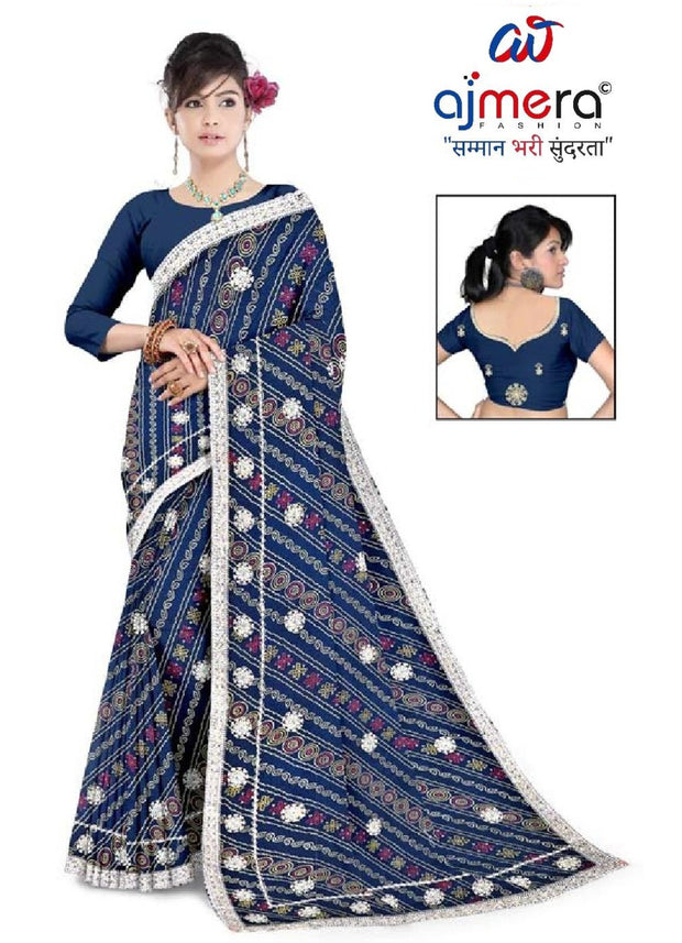Trendy Printed Saree with Blouse Piece for Women’s Ethnic Wardrobe  | TD-ANARKALI