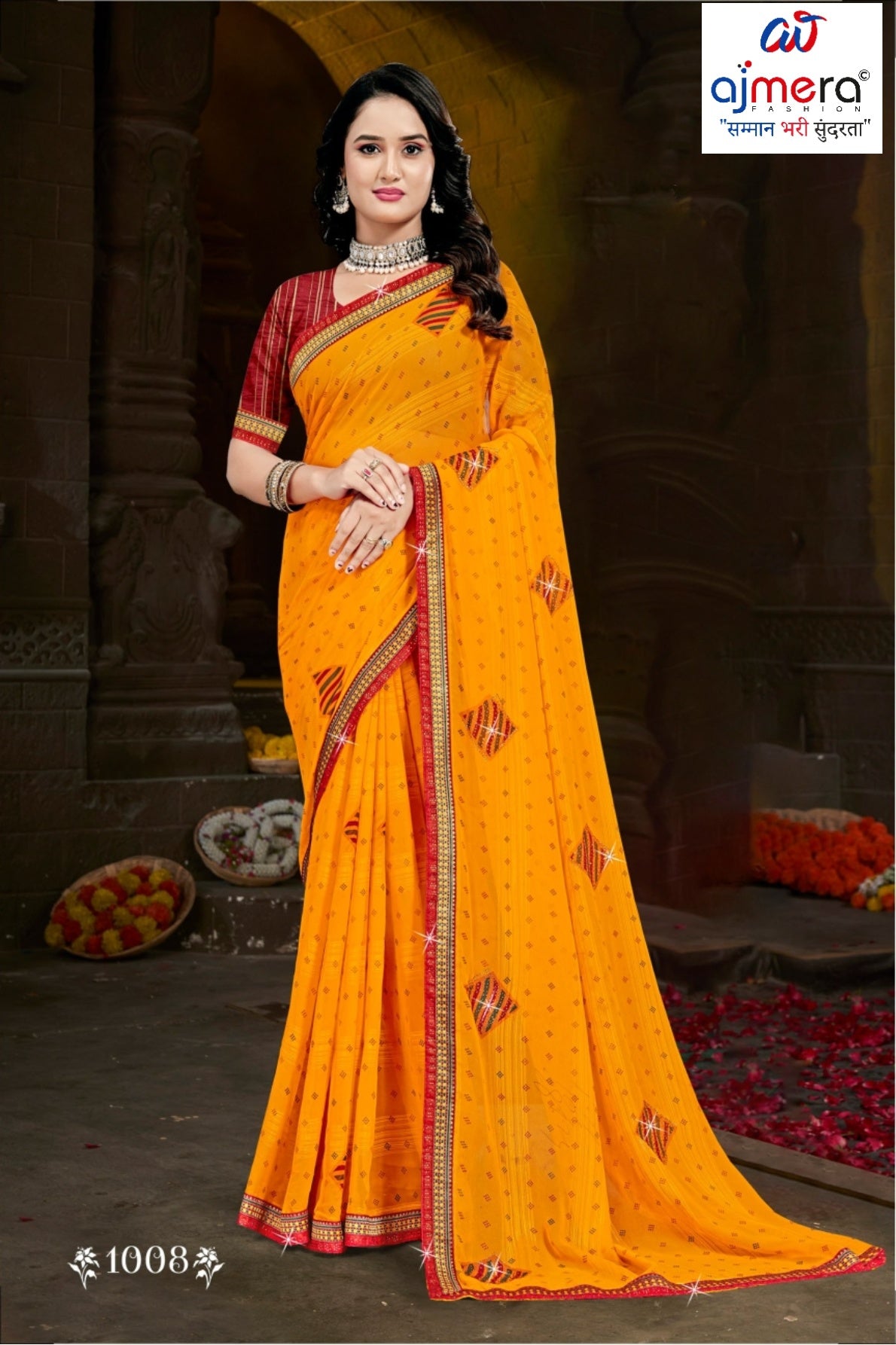 Premium Printed Saree with Matching Blouse Piece for Ethnic Elegance  | CAS-PALKI