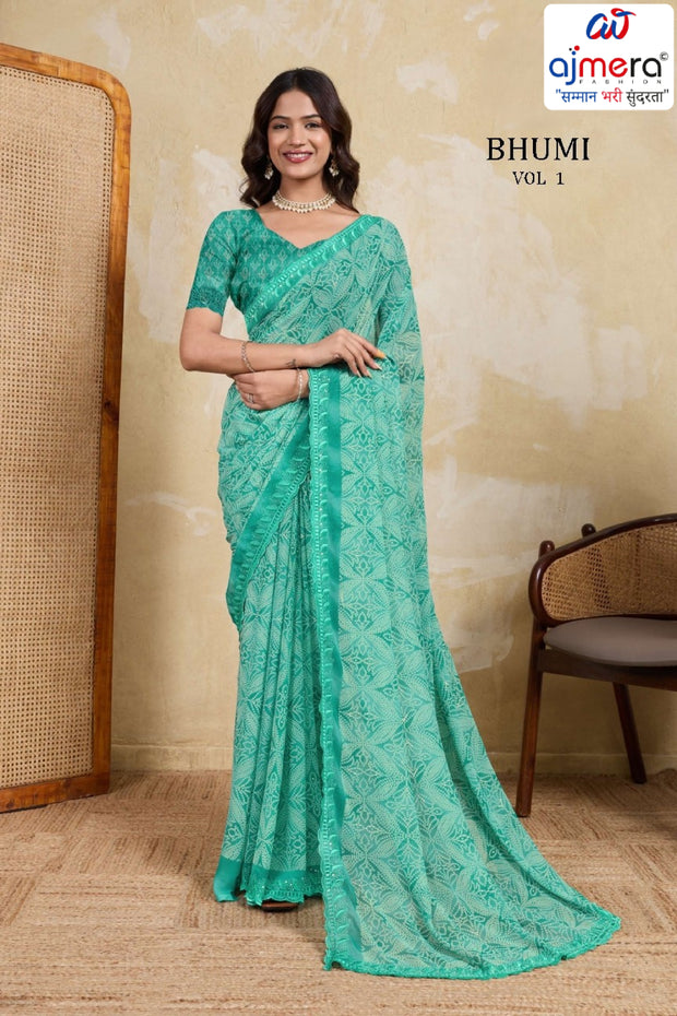 Stylish Printed Saree with Blouse Piece for Traditional Celebrations | RMF-BHUMI VOL-1