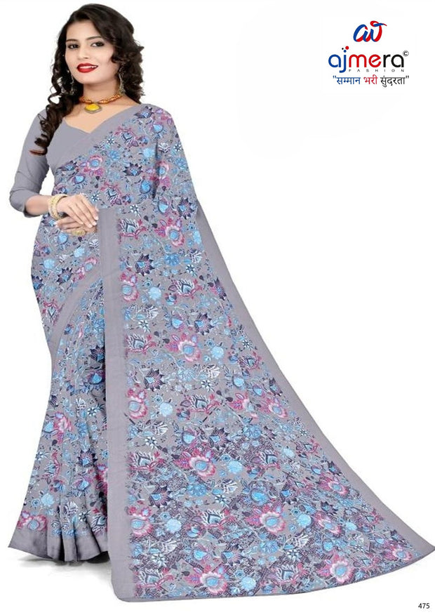 Heavy Reniyal Print Loose Saree without Blouse for Premium Ethnic and Traditional Wear | CAS-PREMIUM