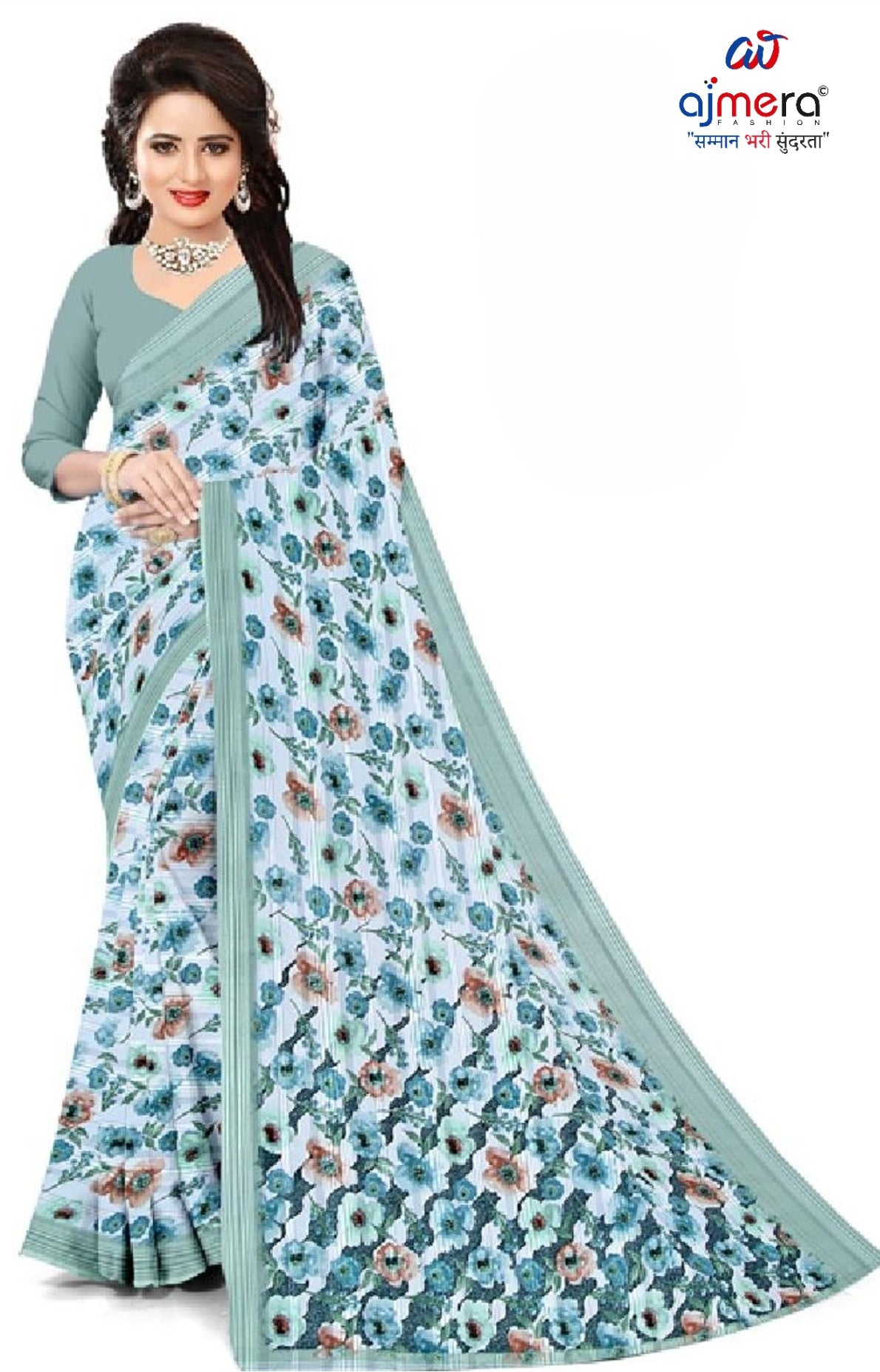 Classic Printed Saree without Blouse for Timeless Traditional Style | CAS-SMART SILK