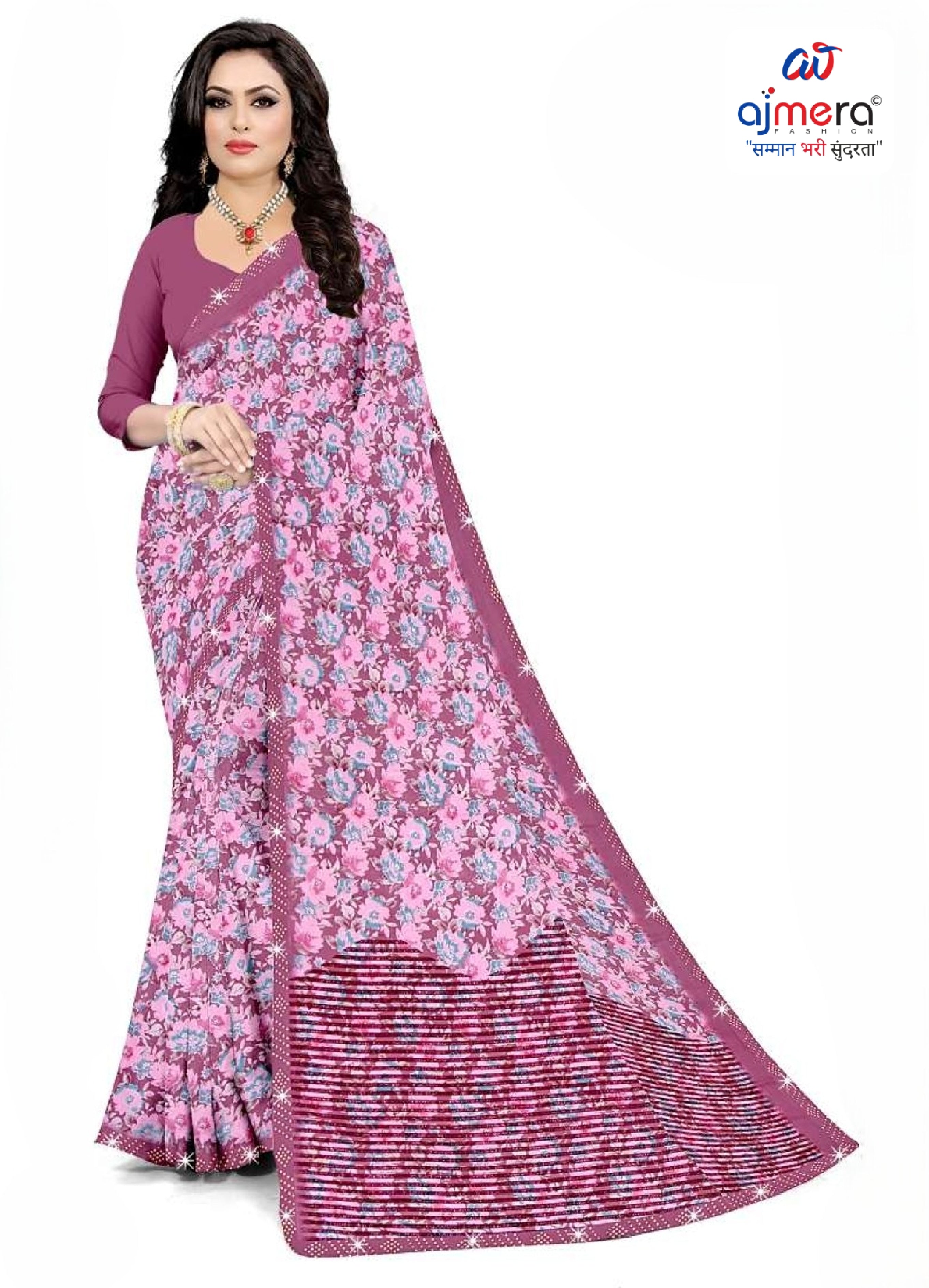 Beautiful Printed Saree with Blouse Piece for Cultural Celebrations | CAS-SILK GEORGEATE