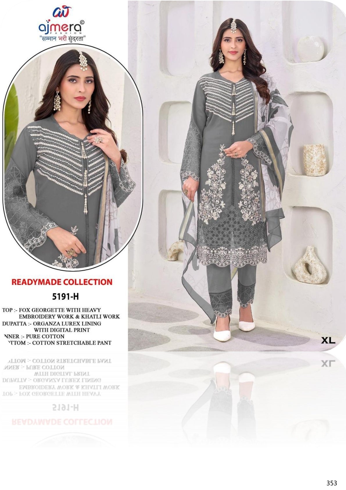 Designer Georgette Stitched Suit | FID-5191