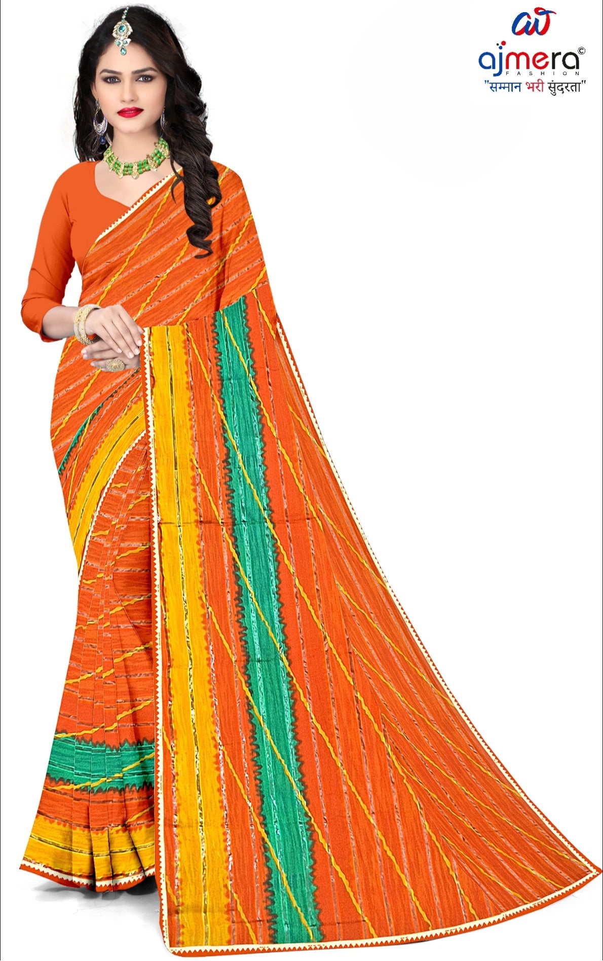 Premium Printed Saree with Matching Blouse Piece for Ethnic Elegance  | CAS-ANOKHEE
