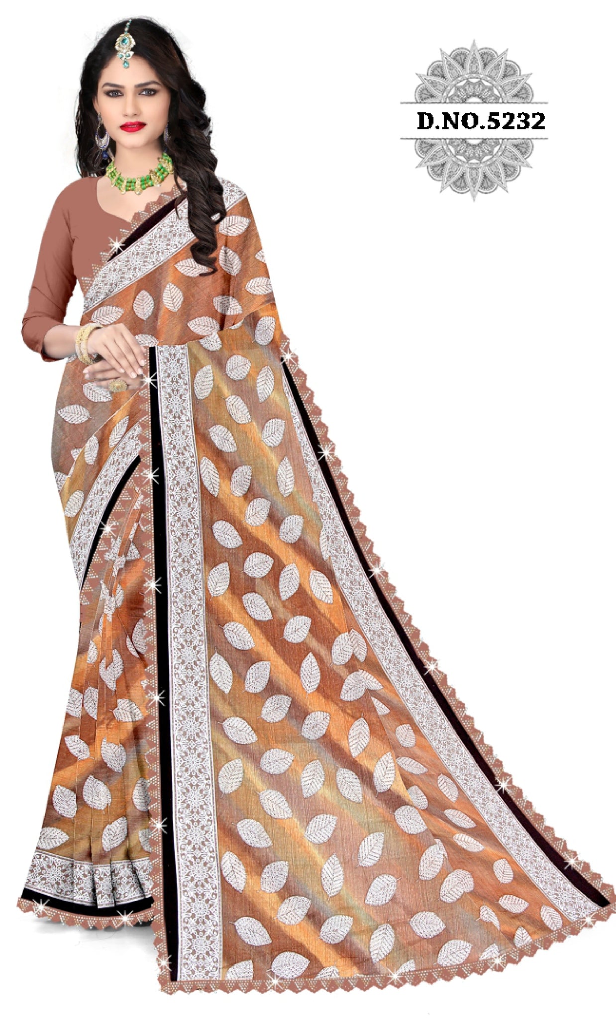 Elegant Printed Saree with Designer Blouse Piece for Festive Wear  | CAS-ZHIL MIL