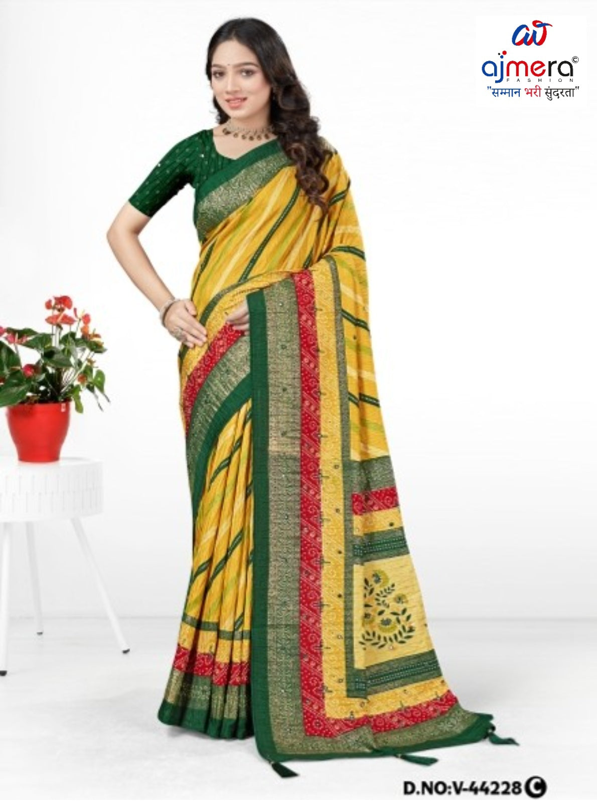 Stylish Printed Saree with Blouse Piece for Traditional Celebrations  | VER-BANJARAN-44228