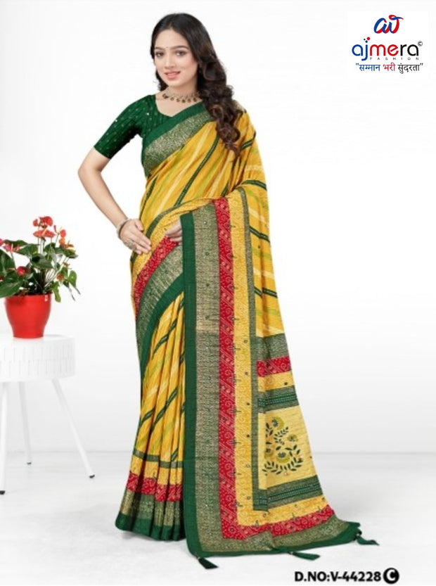 Stylish Printed Saree with Blouse Piece for Traditional Celebrations  | VER-BANJARAN-44228