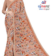 Exclusive Printed Saree with Blouse Piece for Elegant Ethnic Look  | CAS-MILK POWDER