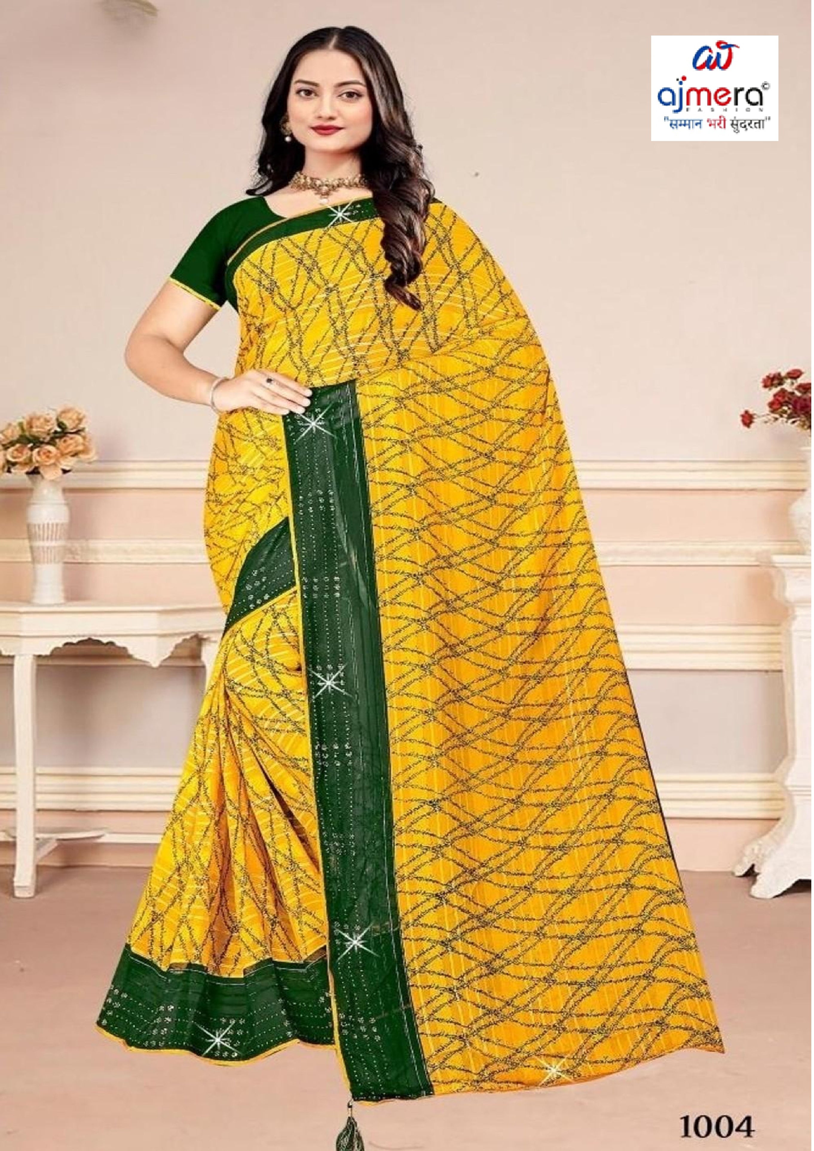 Graceful Printed Saree with Blouse Piece for Modern Ethnic Fashion  | CAS-BHAGYA SHREE