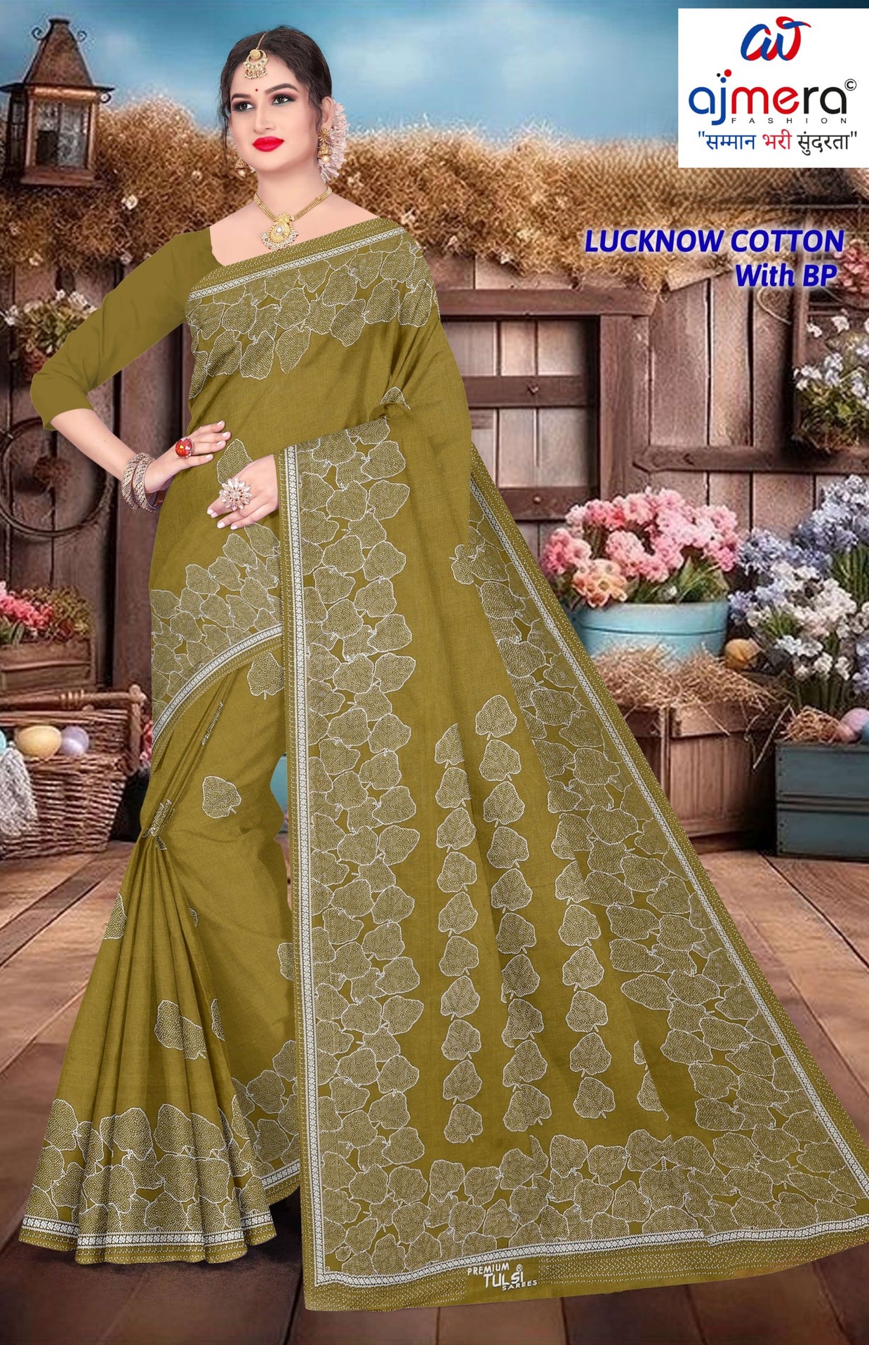 Soft Cotton Saree with Blouse Piece for Premium Ethnic and Traditional Wear | TLS-LUCKNOW COTTON WITH BP