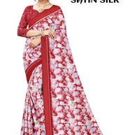 Linen Jari Print Loose Saree with Blouse for Premium Ethnic and Traditional Wear | SBI-SATIN SILK