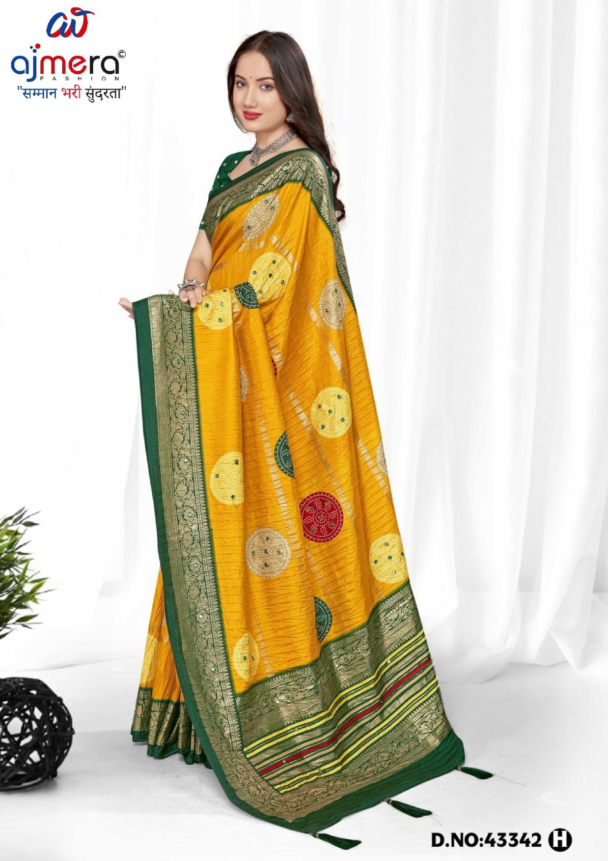 Premium Printed Saree with Matching Blouse Piece for Ethnic Elegance  | VER-BANJARAN-43342
