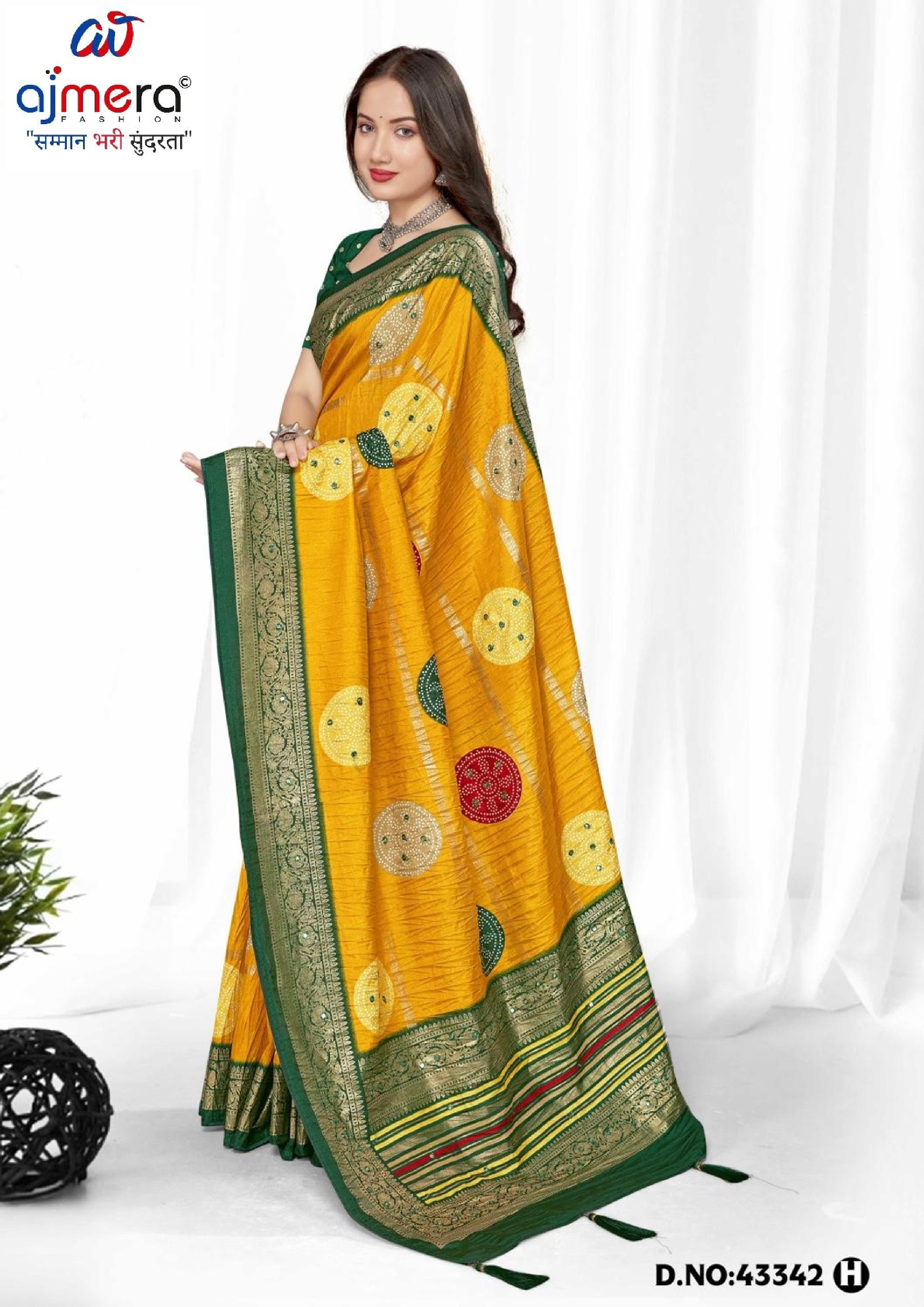 Premium Printed Saree with Matching Blouse Piece for Ethnic Elegance  | VER-BANJARAN-43342