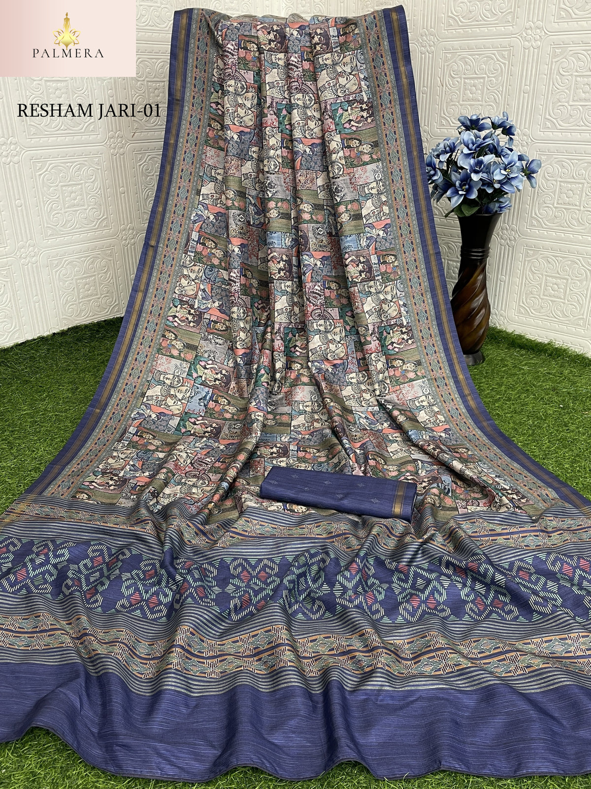 Palmera Saree Wholesaler and Palmera Saree Supplier | ALL-RESHAM JARI VOL-1