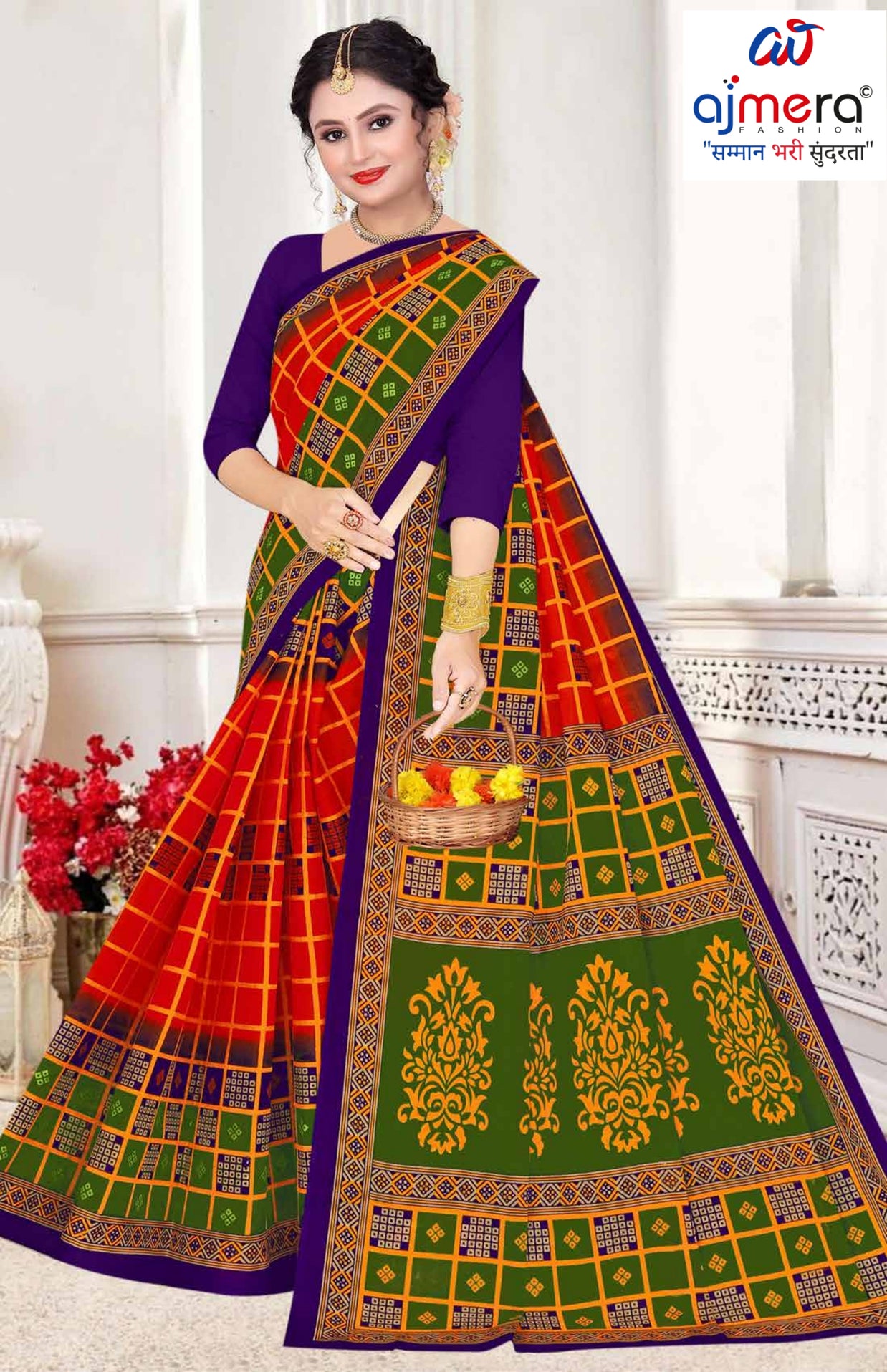Fancy Cotton Saree with Without Blouse for Premium Ethnic and Traditional Wear | DS-5G