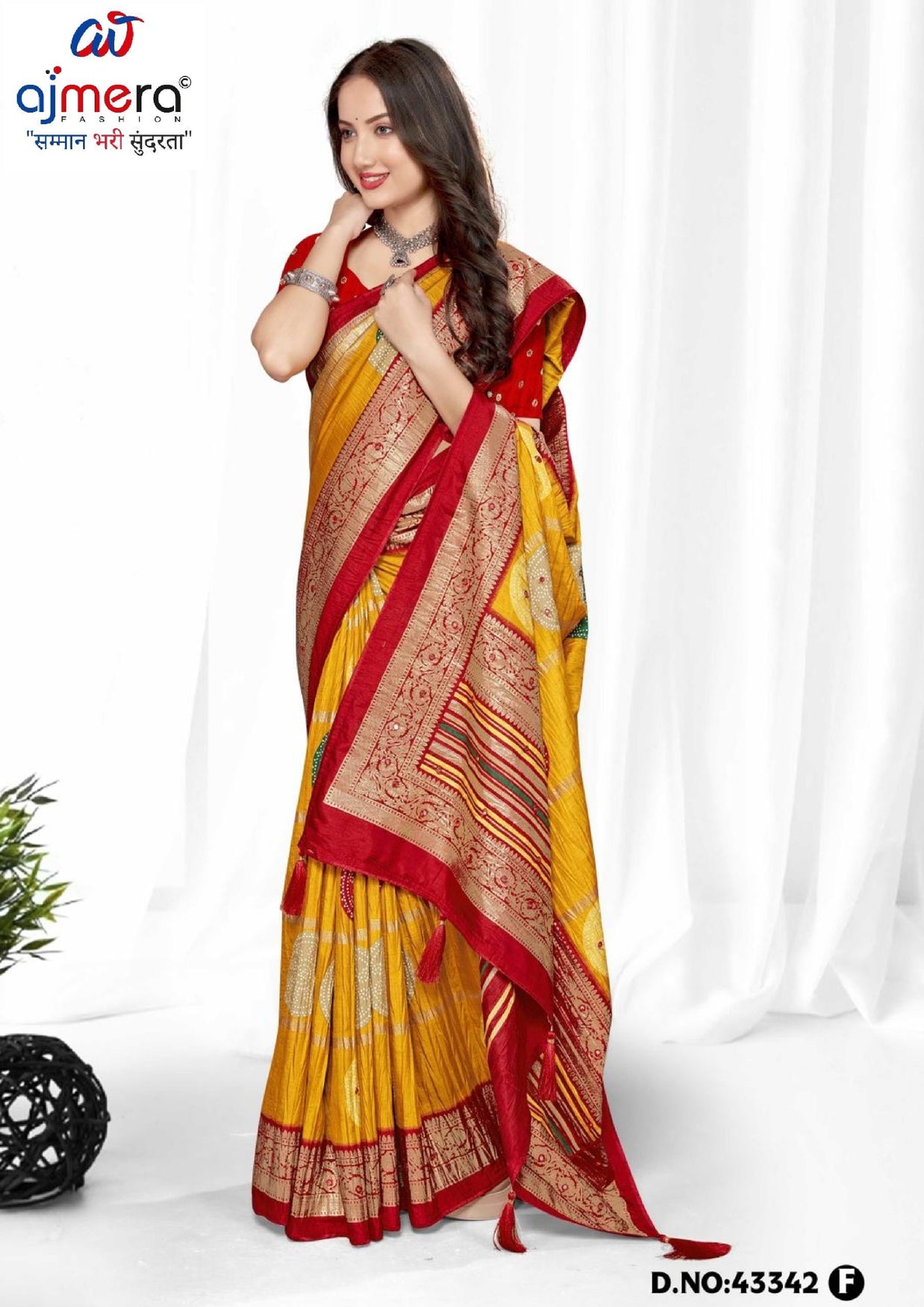 Premium Printed Saree with Matching Blouse Piece for Ethnic Elegance  | VER-BANJARAN-43342