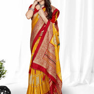 Premium Printed Saree with Matching Blouse Piece for Ethnic Elegance  | VER-BANJARAN-43342