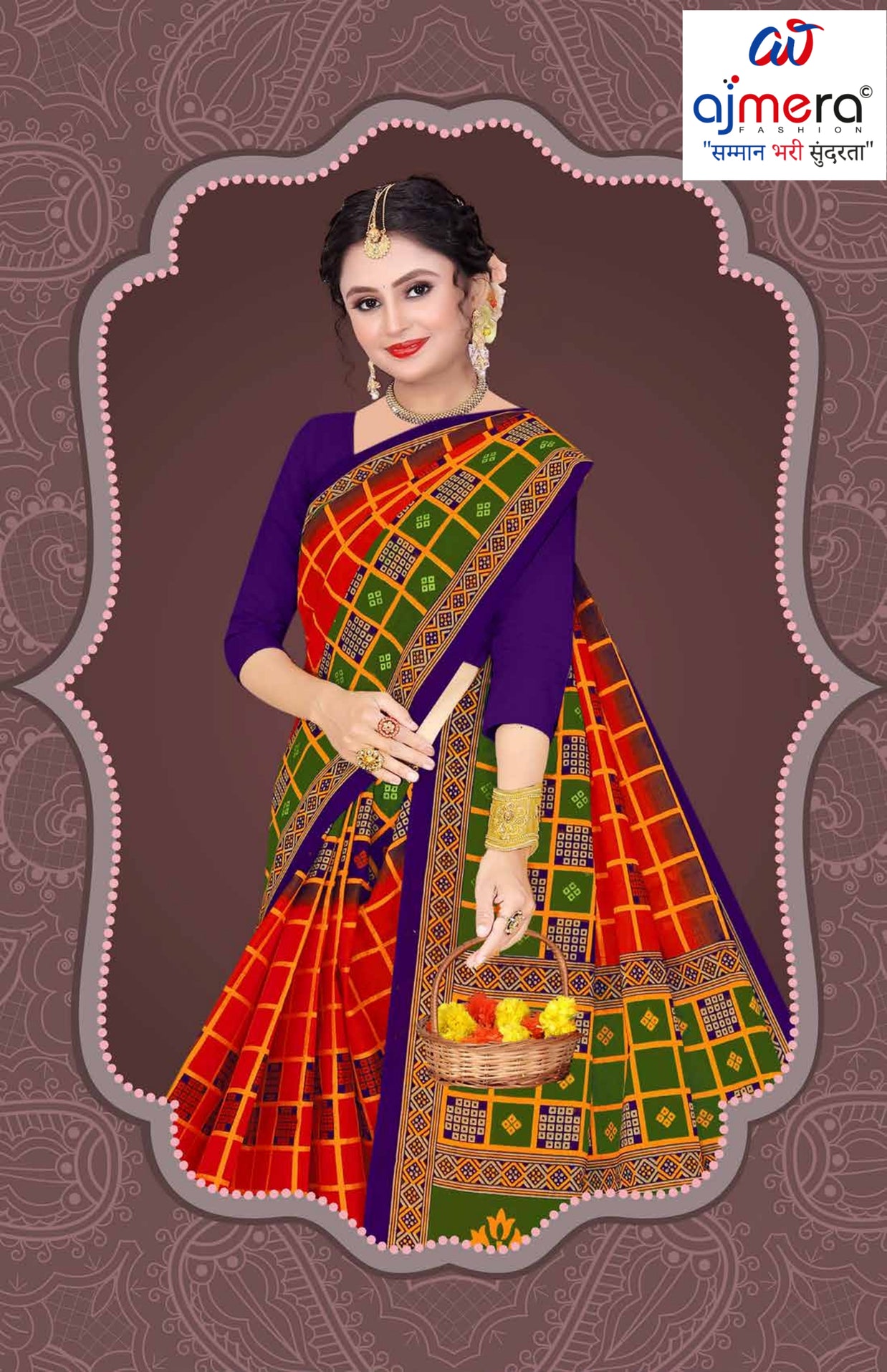 Fancy Cotton Saree with Without Blouse for Premium Ethnic and Traditional Wear | DS-5G