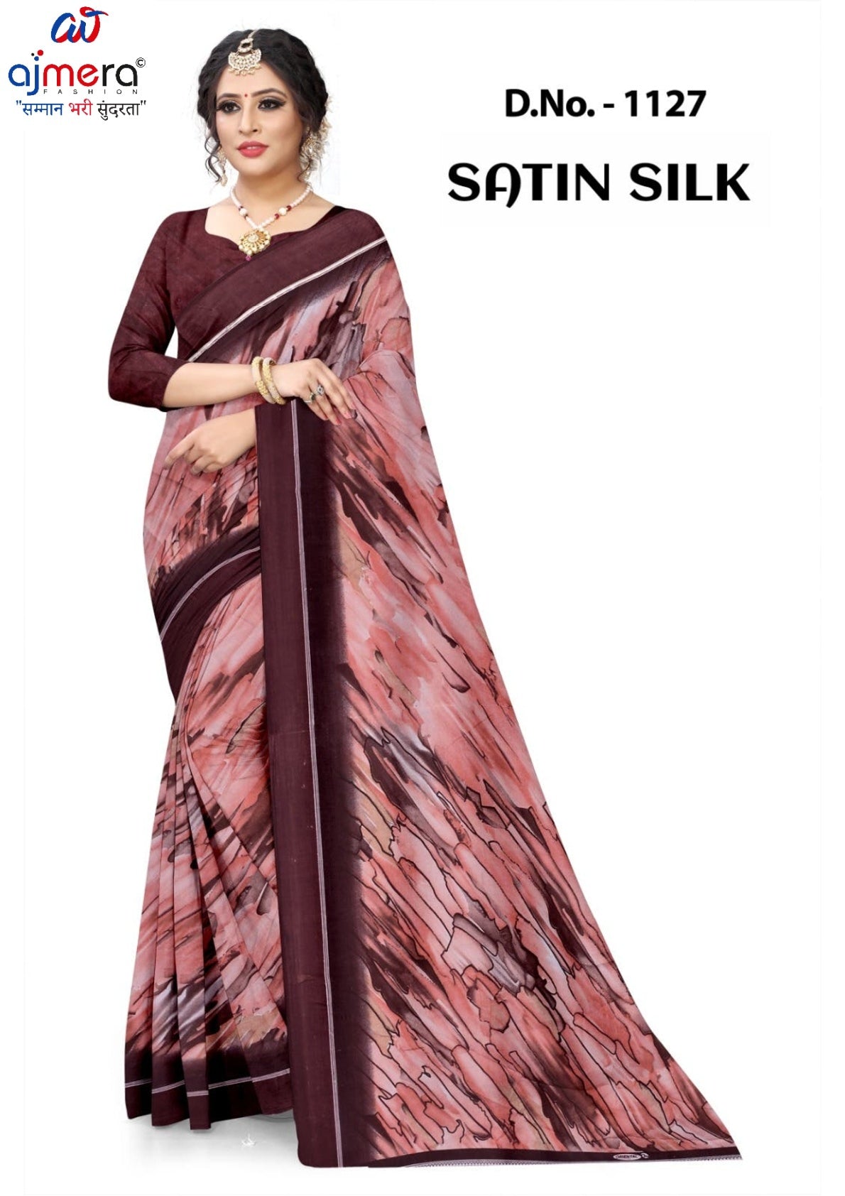 Linen Jari Print Loose Saree with Blouse for Premium Ethnic and Traditional Wear | SBI-SATIN SILK