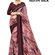 Linen Jari Print Loose Saree with Blouse for Premium Ethnic and Traditional Wear | SBI-SATIN SILK